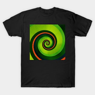 ART leather green spiral T-Shirt